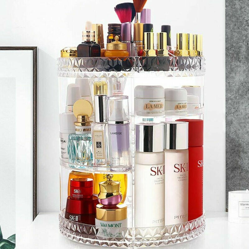 Roterende Cosmetische Crystal Make Organizer Opbergdoos Plank Display US