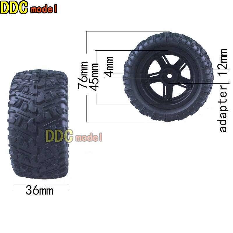Remo P6973 Rubber Tires Assembly For 1/16 smax 1621 1625 1631 1635 1651 1655 Vehicle Models RC Car metal upgared parts
