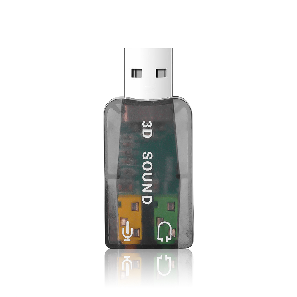 External USB Sound Card Mini Sound Card USB to 3.5mm Interface HiFi Stereo Audio Adapter for Speaker Laptop Headsets Windows 7 8: black