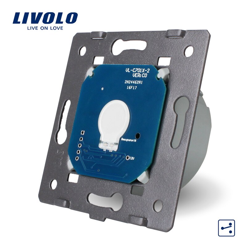 Livolo Eu Standaard, 1 Gang 2 Way Control, Ac 220 ~ 250V, muur Light Touch Screen Switch Zonder Glass Panel,VL-C701S