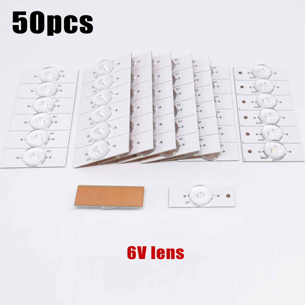 50 Pcs/Lot 3V 6V SMD lampe perles avec lentille optique Fliter pour 32-65 pouces LED TV réparation lampe perle Led bande lumineuse pièces accessoires