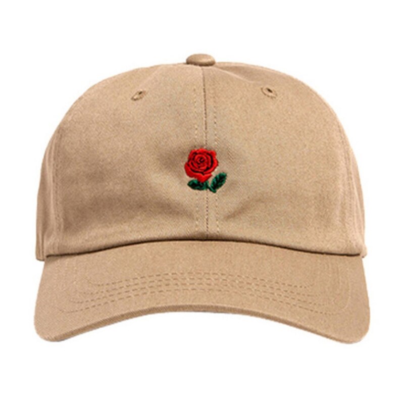 Kvinner menn rose broderi caps bomull baseball cap gutter jenter snapback hip hop lue snapback cap solskjerm pappa hatter: K