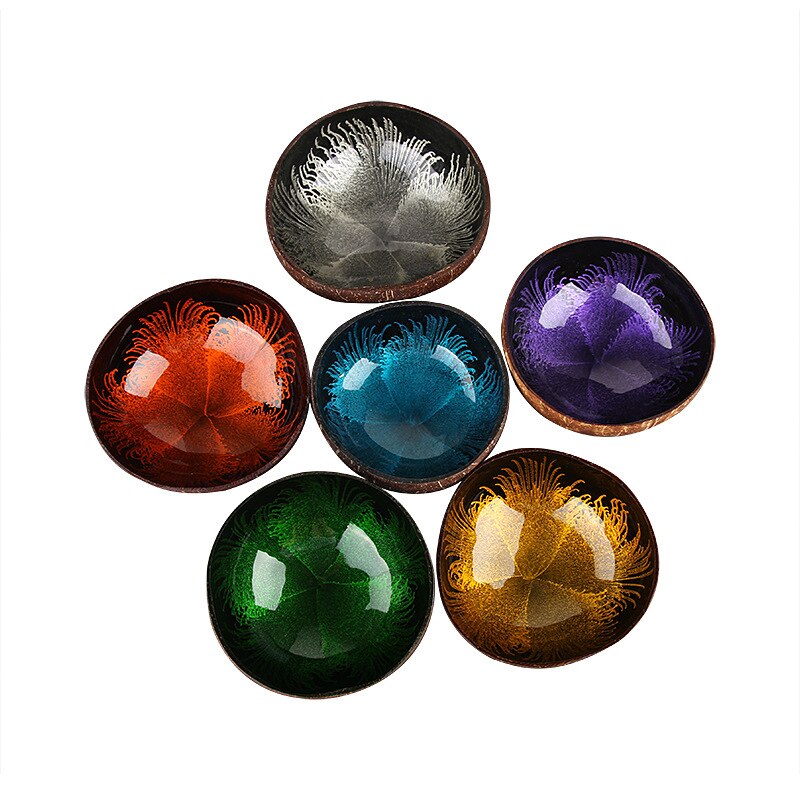 Special Organic Natural Coconut Shell Bowl Handmade Decor Breakfast Bowl Original Fruit Salad Dish Restaurant Tableware