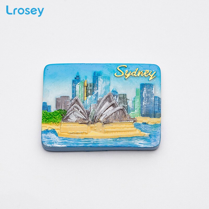 Fridge magnet souvenir Greece Paris Resin refrigerator Magnetic sticker Dubai Sydney home decor kitchen decoration accessories: Sydney Opera House