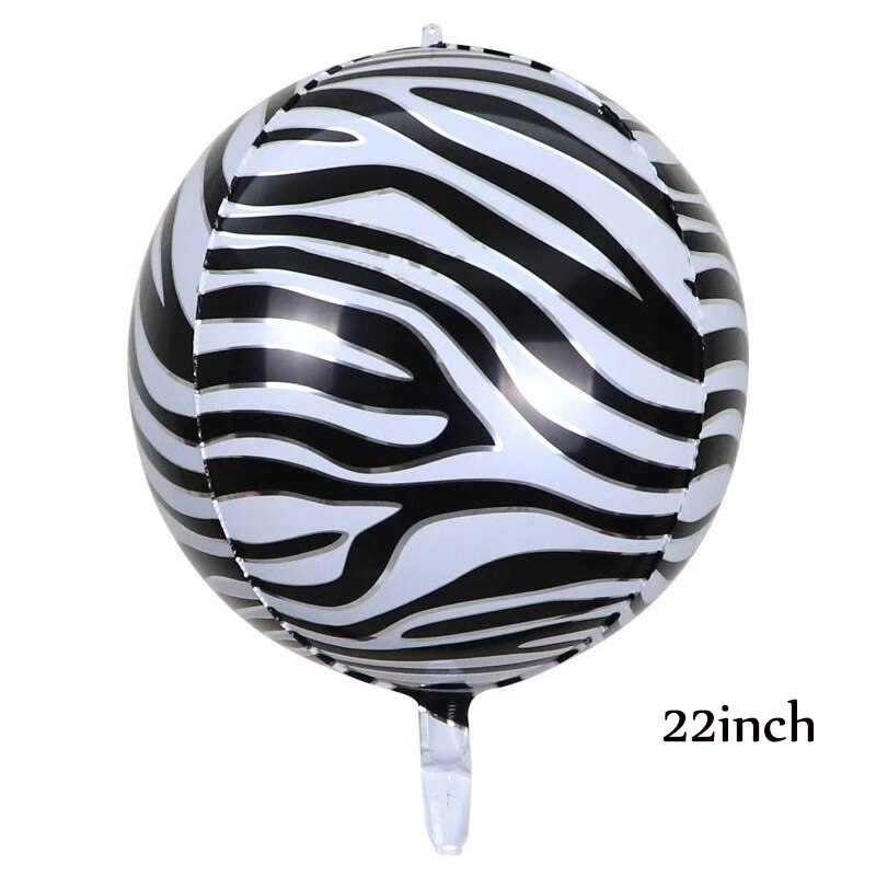1pc 4d runde dyr folie ballon 22 tommer tiger zebra leopard giraf print ballon baby shower fest dekoration luft globos: 2