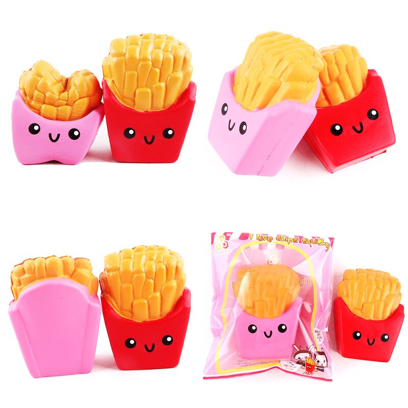 Jumbo Squishy Slow Rising Toys Red Pink Blue French Fries Kids Stress Relief Toys