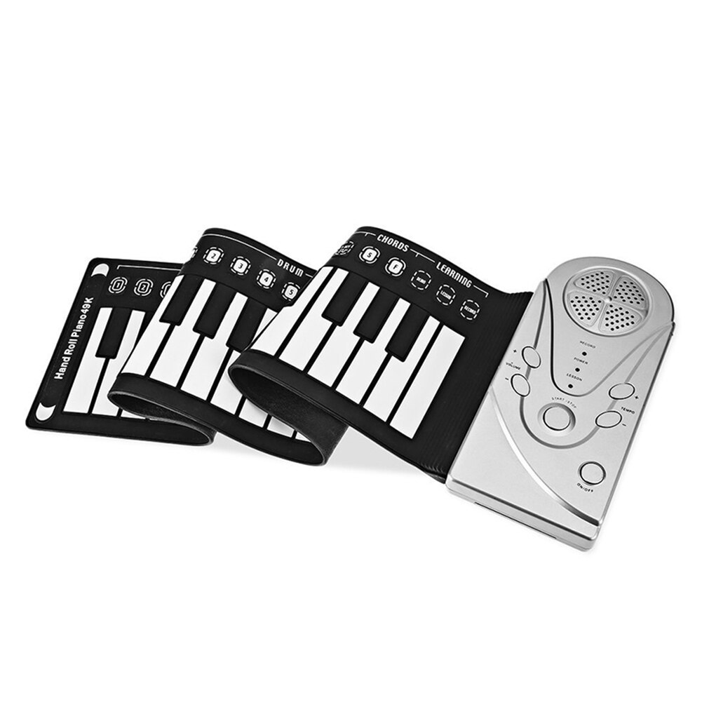 Draagbare Flexibele Digitale Keyboard Piano 49 Toetsen Tonen Ritmes Elektronische Roll Up Piano Speelgoed