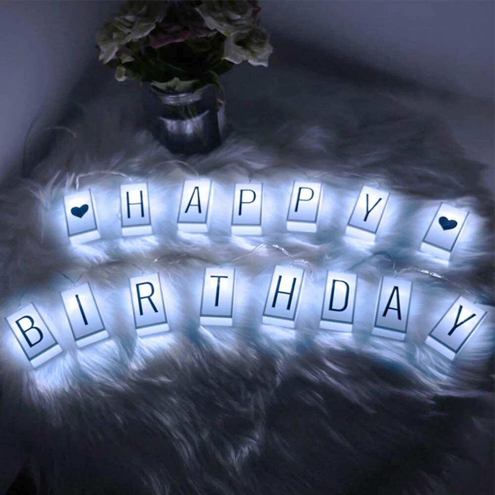 AIFENG 1.5m 3m DIY Letter Light String Happy Birthday Room Lights Decor Battery Power LED Light Room Bedroom String Lights