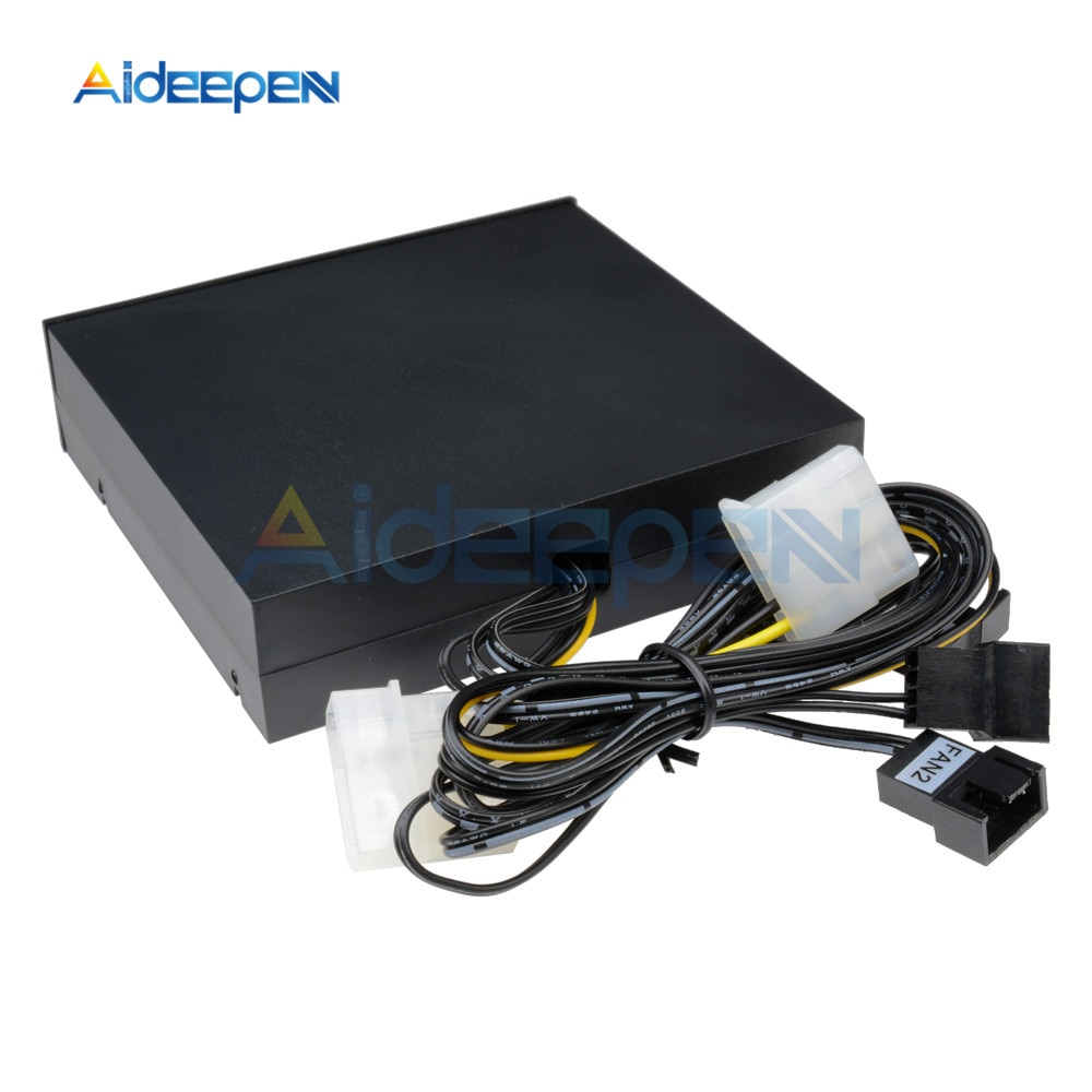 STW 4-kanaals Ventilatorcontroller Met LCD-scherm – 5,25 Inch Bay, Temperatuurmeting, Alarmfunctie, Voor Pc-liefhebbers