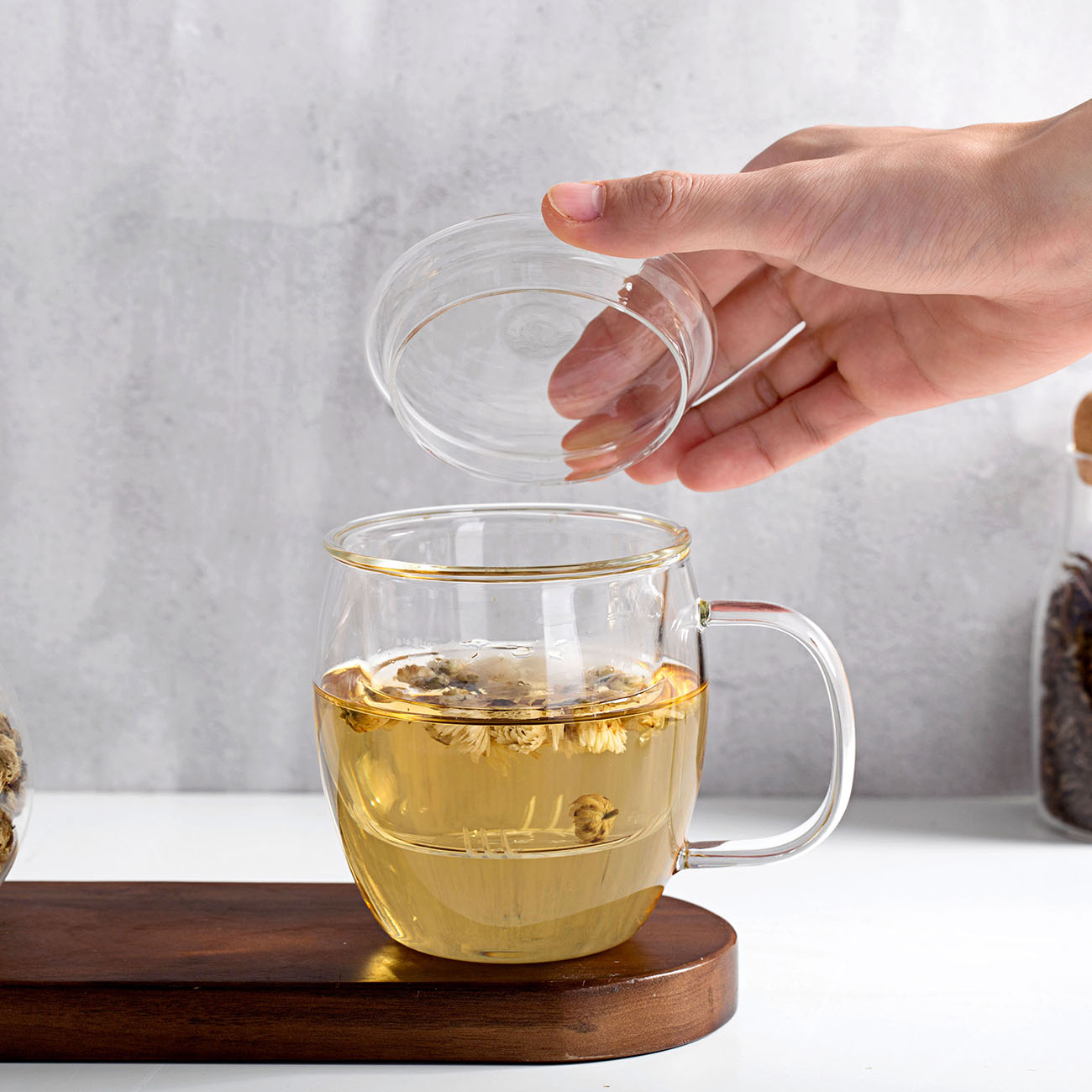 500ML Glas Thee Beker met Thee Filter Zeef Theepot met Deksel Zetgroep Drinken Glas Koffie Melk Sap Mok Thuis kantoor Dinkware