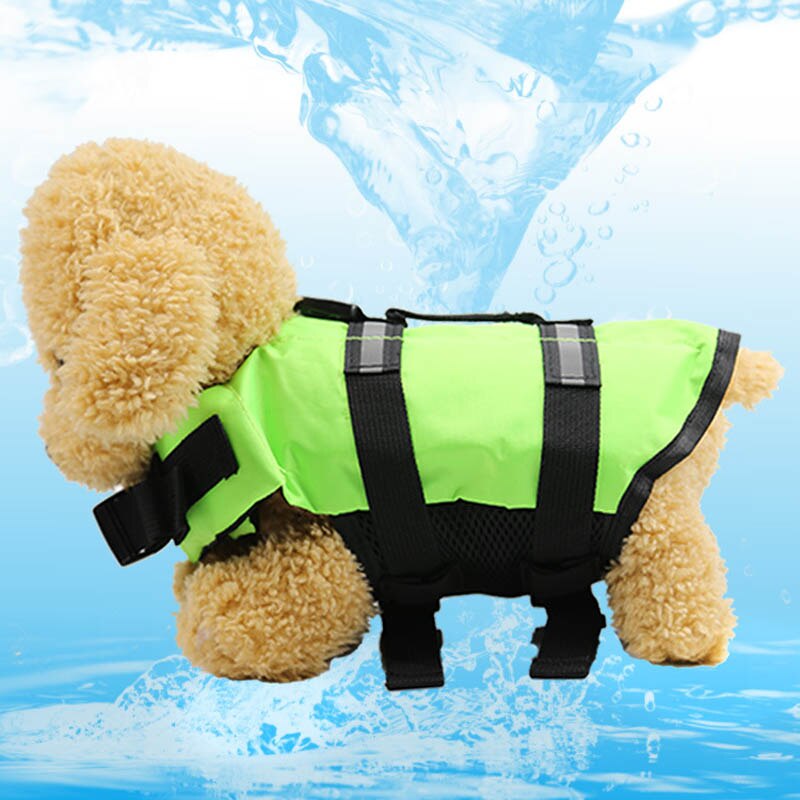 Dog Life Vest Summer Reflective Pet Life Jacket Dog Safety Clothes Dogs Pet Safety Swimming Suit Pet Products: green / M