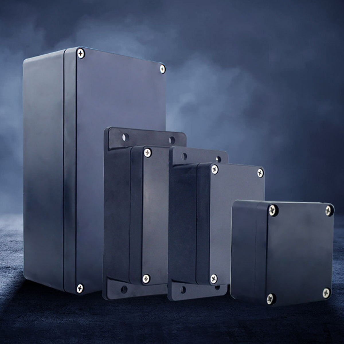 Waterproof Black DIY Housing Instrument Case ABS Plastic Project Box Storage Case Enclosure Boxes Electronic Supplies