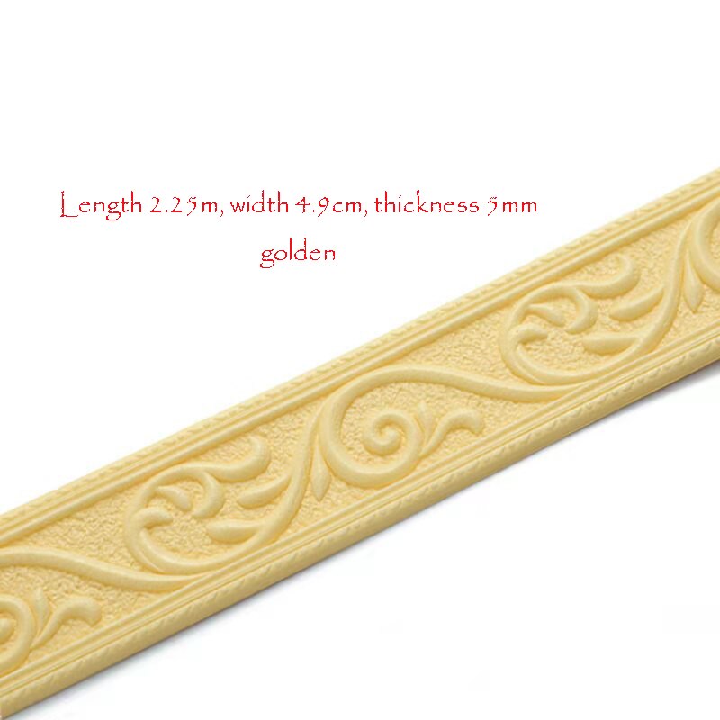 3D Solid Wall Edge Strip Sticker Self-Adhesive Skirting Board Corner Waist Line Sticker Wall Decoration Line Skirting Line Frame: A002