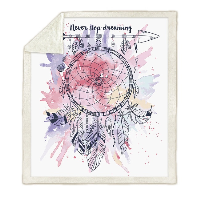 Throw Blanket 3D Printed Dream Catcher Velvet Plush Sofa Blanket Soft Sherpa Fleece Bedspread Microfiber Couch Cover Warm Manta: color7 / 150x200cm