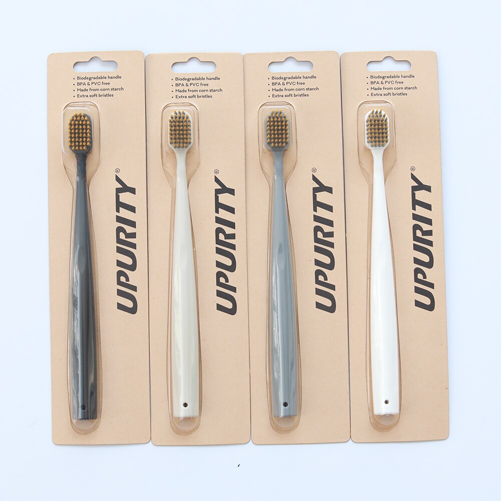 Yunli-brosse à dents en spirale, brosse à tête large super douce, poignée verte, brosse à 4 couleurs pour les adultes