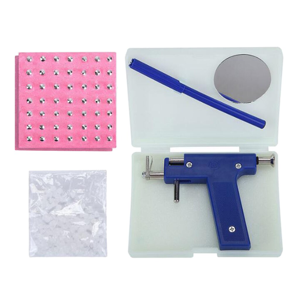 1 set öron näsa navel pistol kit verktyg män örhängen nitar gör det själv fynd