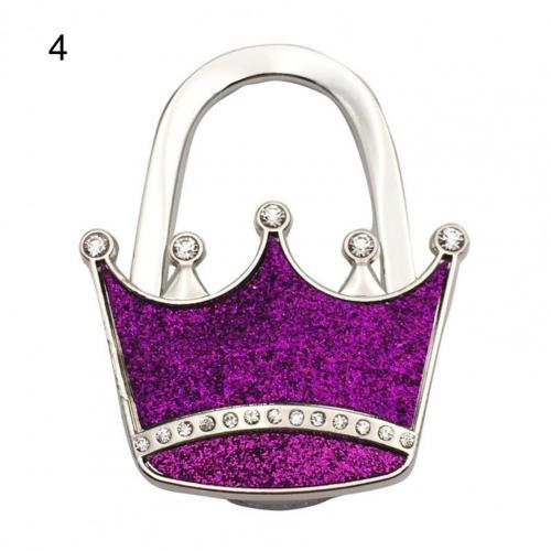 Taske krog skinnende folde zink legering rhinestone krone stjerne bordkant håndtaske bøjle til hjemmet nøglering sød taske vedhæng: 4