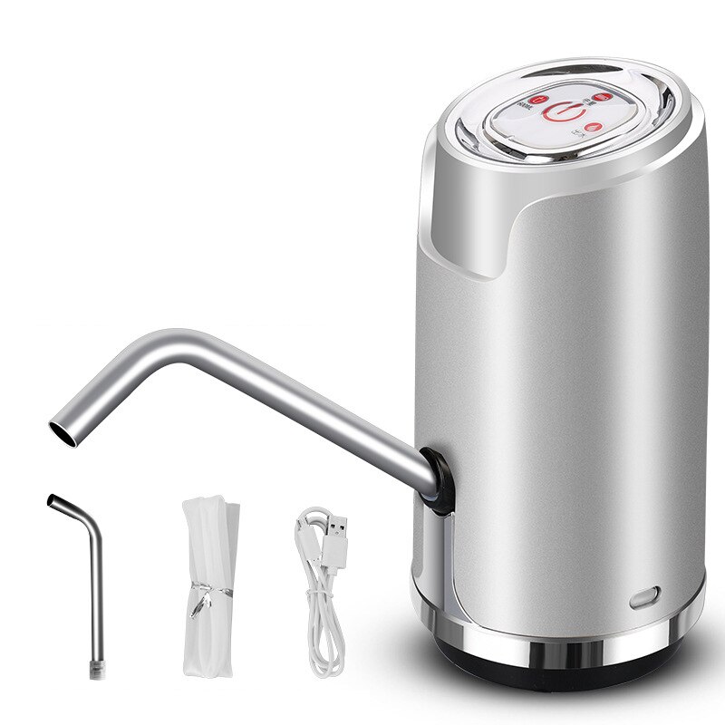 Water Fles Pompen Usb Opladen Automatische Drinkwater Pompen Draagbare Elektrische Water Dispenser Lbshipping: Silver Smart