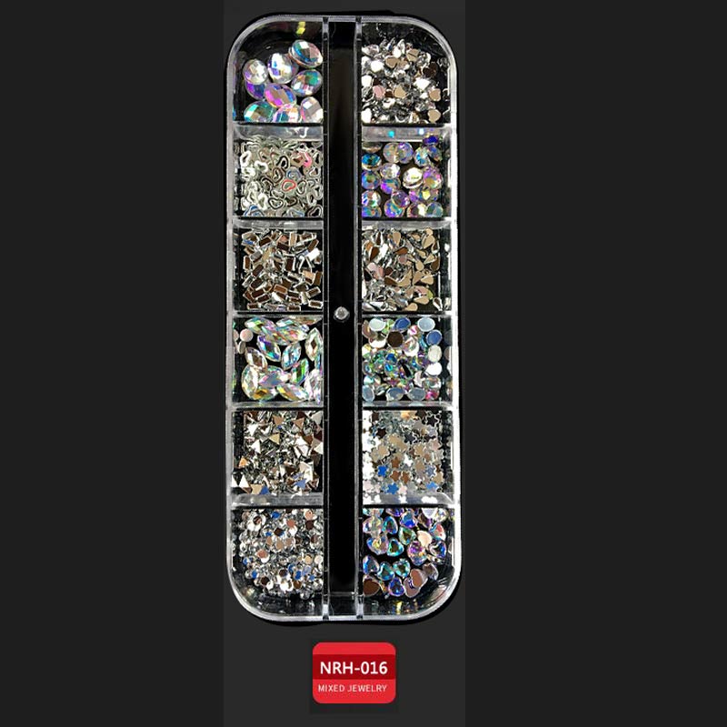 Neue Nagel Kunst Dekorationen 3D Kristall AB Strass Nagel Steine Charme Edelsteine Perle DIY Gold Silber Niet NäGel Schmuck Zubehör: 016