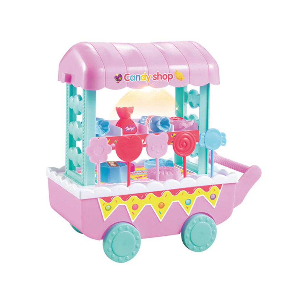 Mini carrito de golosinas para niños, resistente al medio ambiente ABS 19 juegos de bricolaje con música ligera