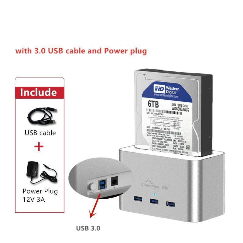 2.5 ''3.5'' Hdd Docking Station Voor Sata Hdd Ssd 1 Bay Usb 3.0 Type B Max 5Gbps externe Harde Schijf Docking Station USB3.0