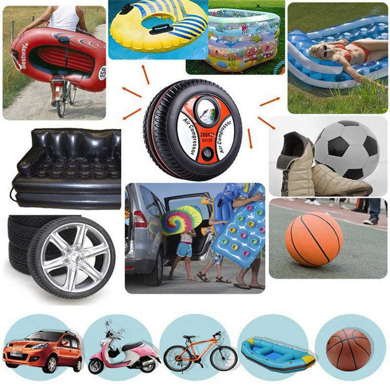 260PSI 12V Portable Tire car air pump Inflatable Pump Electric Air Compressor