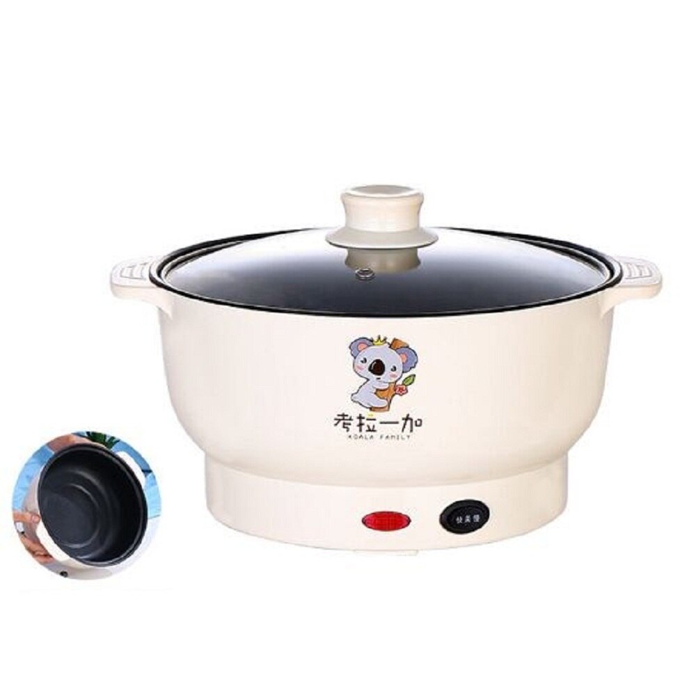 2L Multifunctional Electric Pot 800W Mini Dormitory Electric Pot Anti-Stick Electric Wok Low Power Noodle Cooking Pot: 2L  Single layer / JP