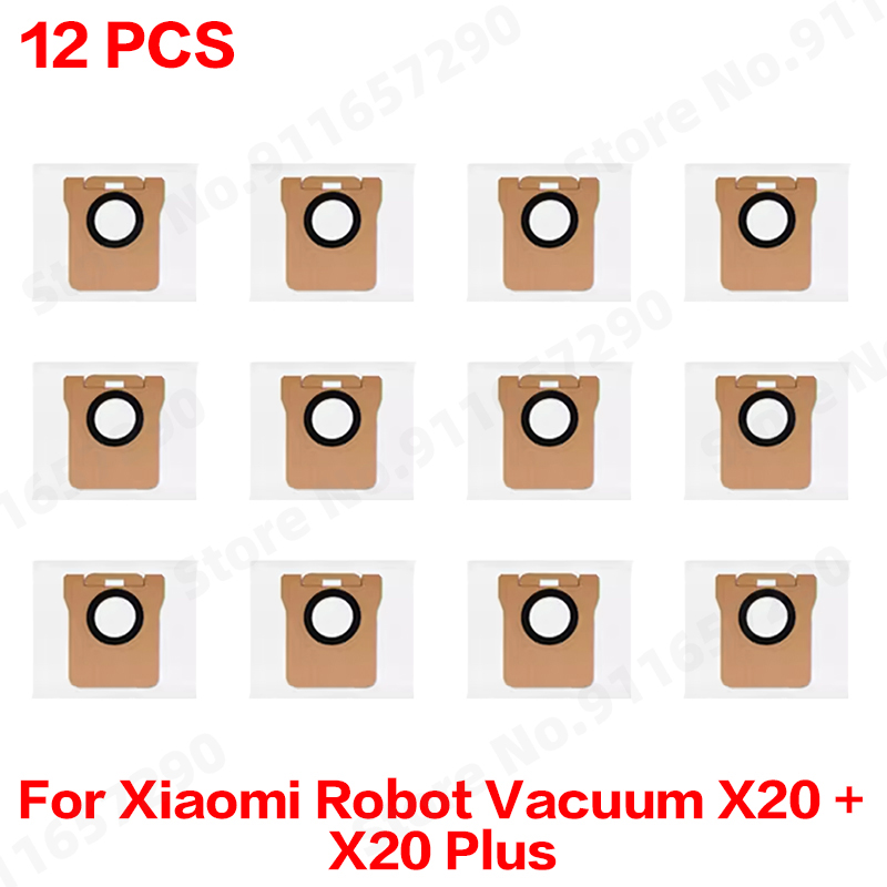Para xiaomi robô vácuo x20 +/x20 plus saco de pó mop pano acessórios escova lateral principal filtro hepa peças reposição: Chocolate