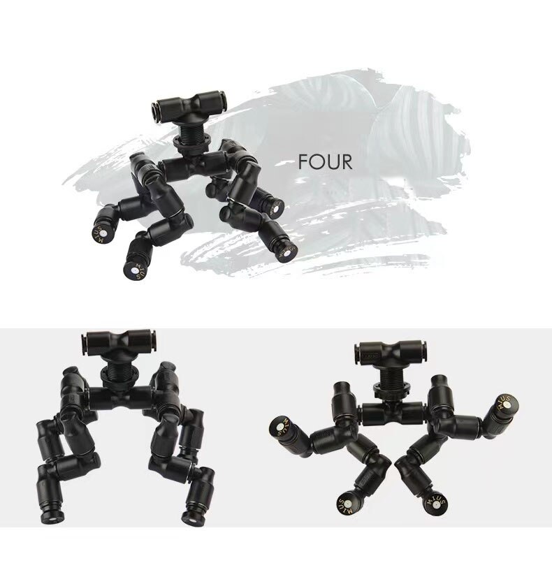 Mist Sprinkler Nozzle Adjustable Misting Nozzle Landscape Spray Garden Watering Irrigation Sprinkler Accessorie 1/2/4 Head: Four Head