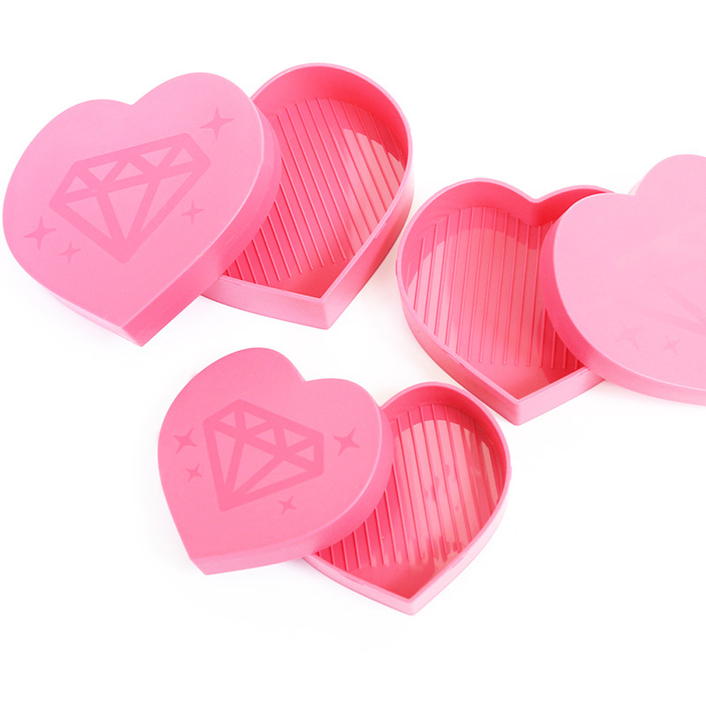Heart-Shaped Diamond Painting Tray Beading Plates Square Round Rhinestone Storage Tray Cross Stitch Embroidery Accessories