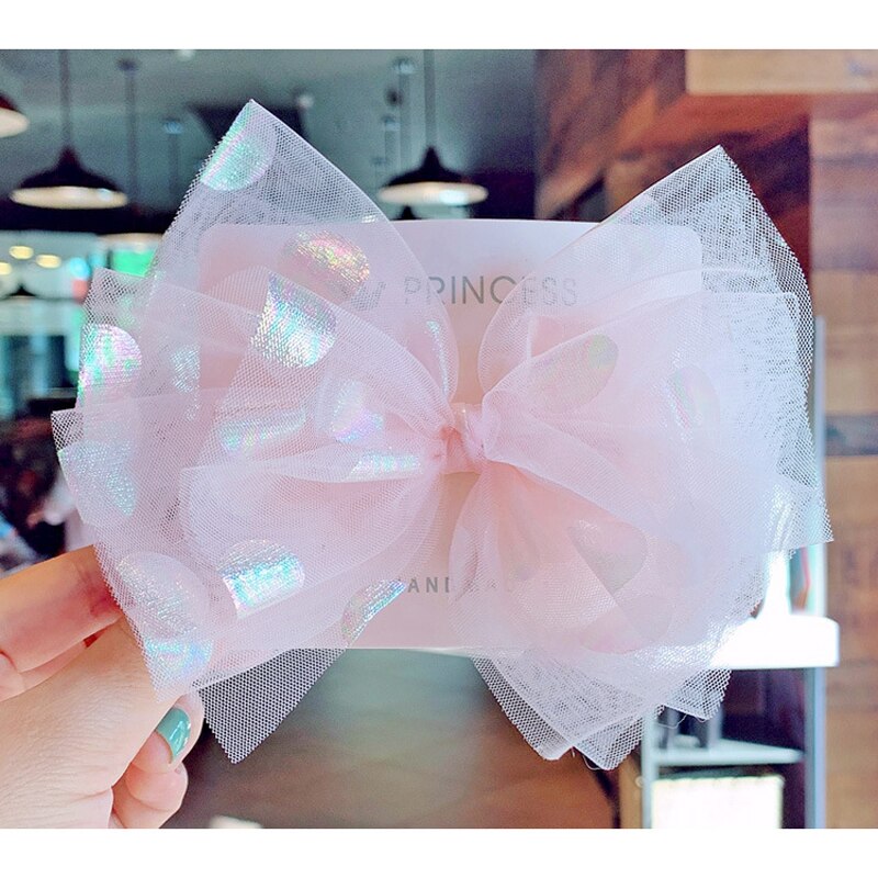 Balleenshiny Pailletten Dot Mesh Kinderen Grote Boog Kroon Haarspeld Prinses Baby Meisje Hoofddeksels Accessoires Baby Kids Hair Clips: T1