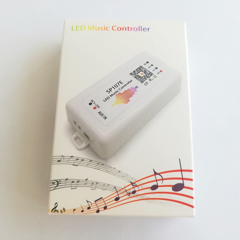 SP107E DC5V-24V Music LED Controller full color RGB SPI Control by phone APP Bluetooth-compatible for WS2812 LED Strip Light