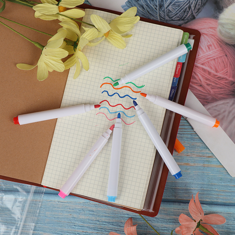 12 farver / sæt flydende kridtpenne til vægklistermærke børneværelse tavle sletbart ikke-støv kridt aftageligt markørpen brevpapir