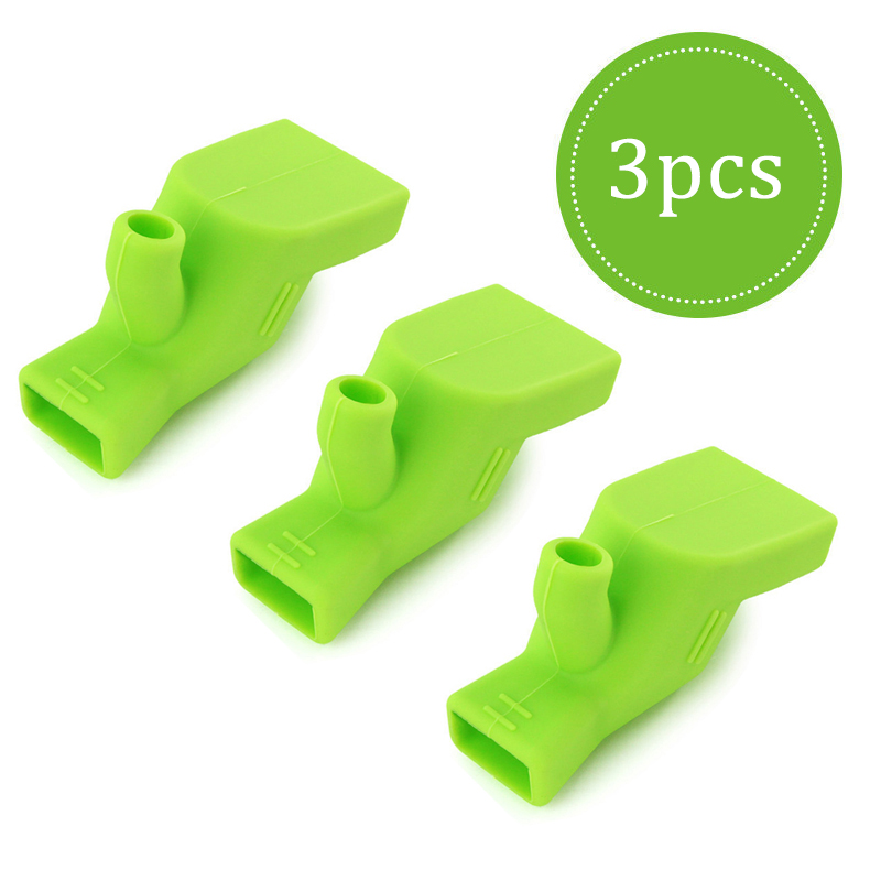 3/2/1pc Kitchen Sink Faucet Extender Rubber Elastic Nozzle Guide Children Water Saving Tap Extension For Bathroom Accessories: 3pc Green