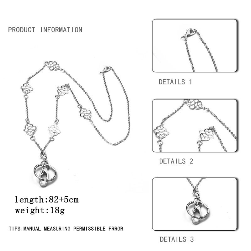 Silver Badge Lanyards Holder Necklace Lanyards with ID Holder Keychain for Teachers Nurses Mothers