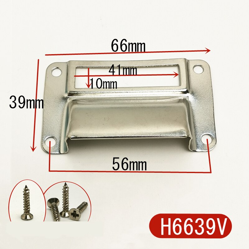 5 Stks/partij Antiek Messing Brons Metalen Label Pull Frame Handvat Bestand Naam Kaarthouder Voor Meubels Kast Lade Doos case Bin: H6639V