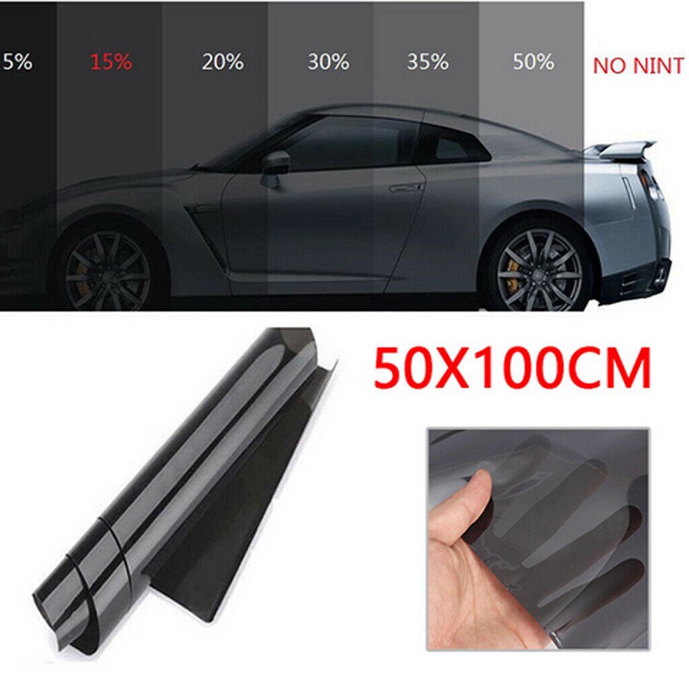 Autoglas zijruit zonwerende folie folie 50cm*100cm 50%/35%/25%/20%/15%  transmissie 1 st