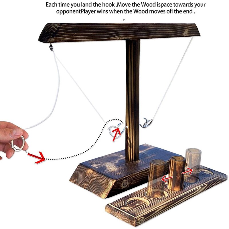 Partyspielzeug, freizeitbar, getränkeladen, handgefertigte ringwurfhaken aus holz, schnelles interaktives spiel für bars
