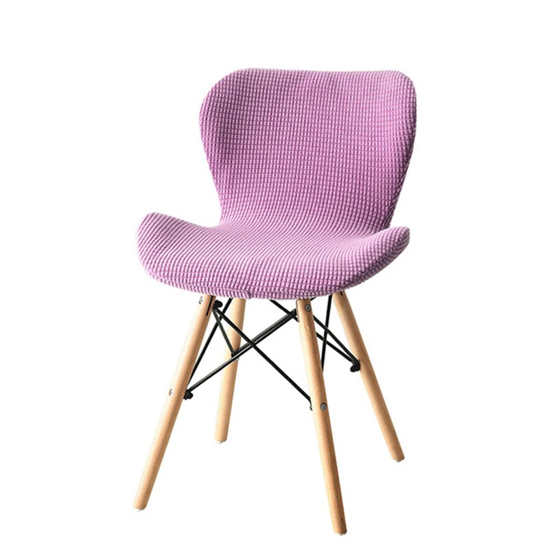 1Pcs Gebogen Vlinder Stoel Cover Spandex Dining Kruk Accent Stoel Hoes Funda Silla Asiento Stretch Wasbare Stoelhoezen: Pink Purple