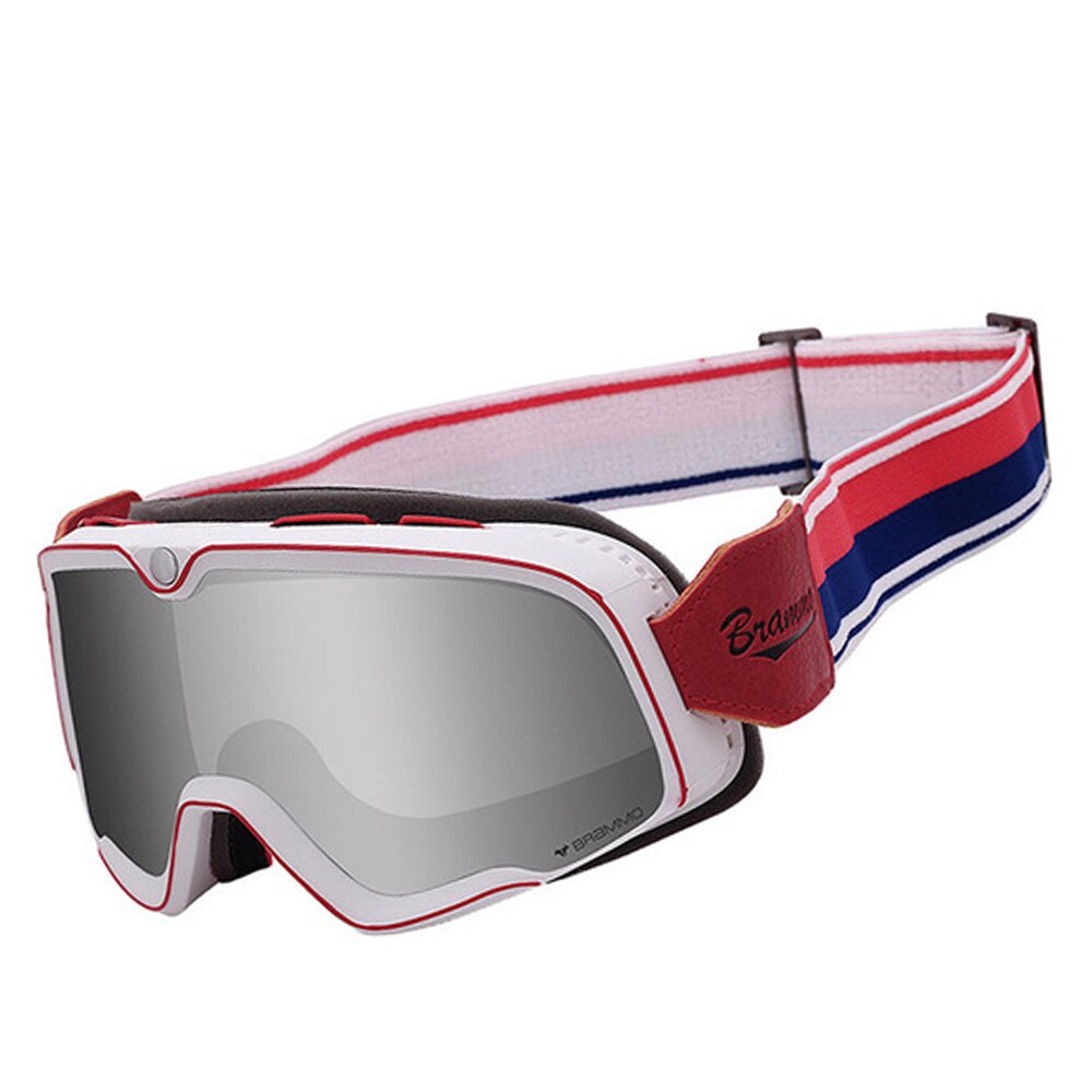 Brammo motocross mx goggles briller skisport eye ware moto off road hjelmbriller til motorcykel atv dh mtb vindtætte gafaer: Hvid