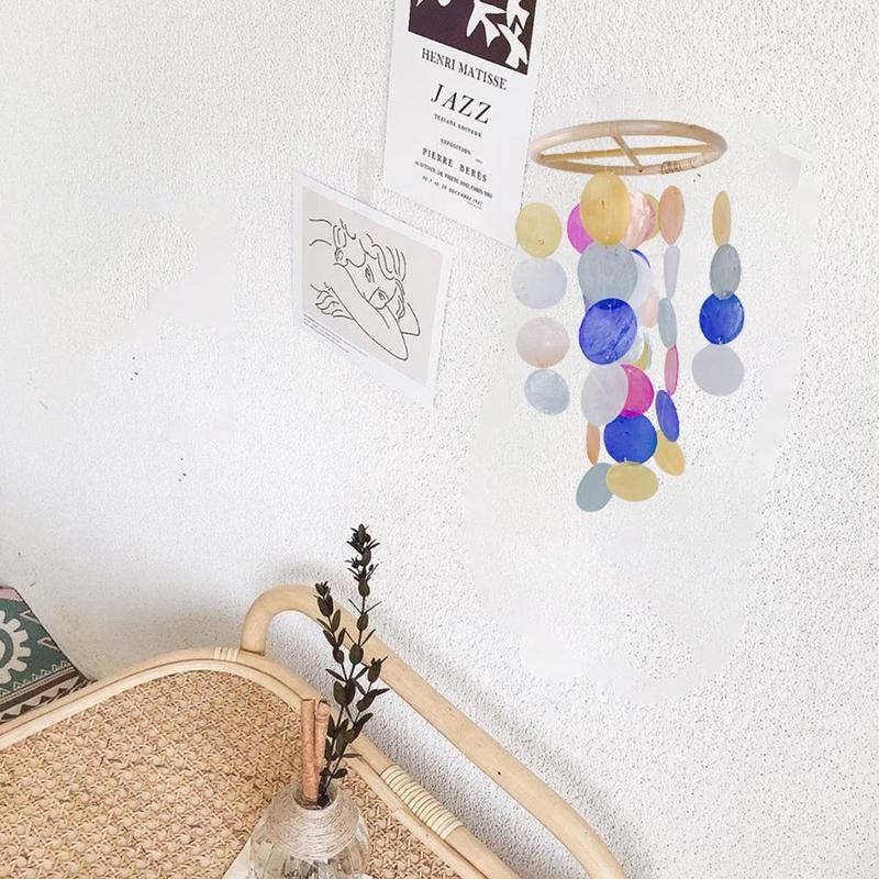 Campana de viento colgante para decoración de jardín, cascabel de viento de 50cm en 8 colores, estilo nórdico para oficina, habitación de niños y guardería