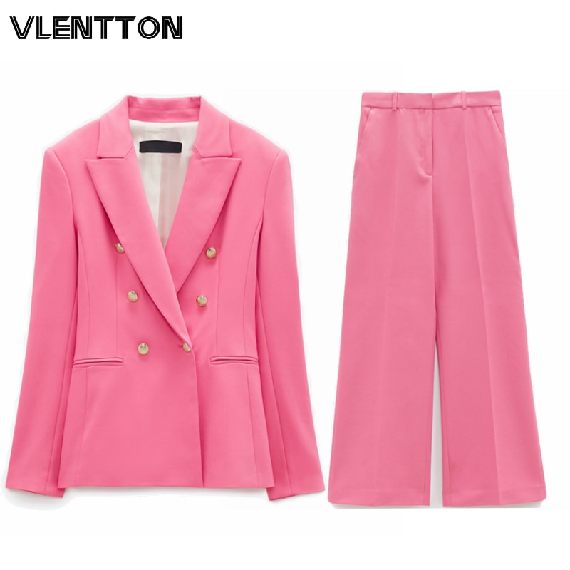 Forår efterår kvinder arbejde todelt sæt blazer jakke frakke+lynlås bukser jakkesæt kontor dame top bukser outfits kvinde