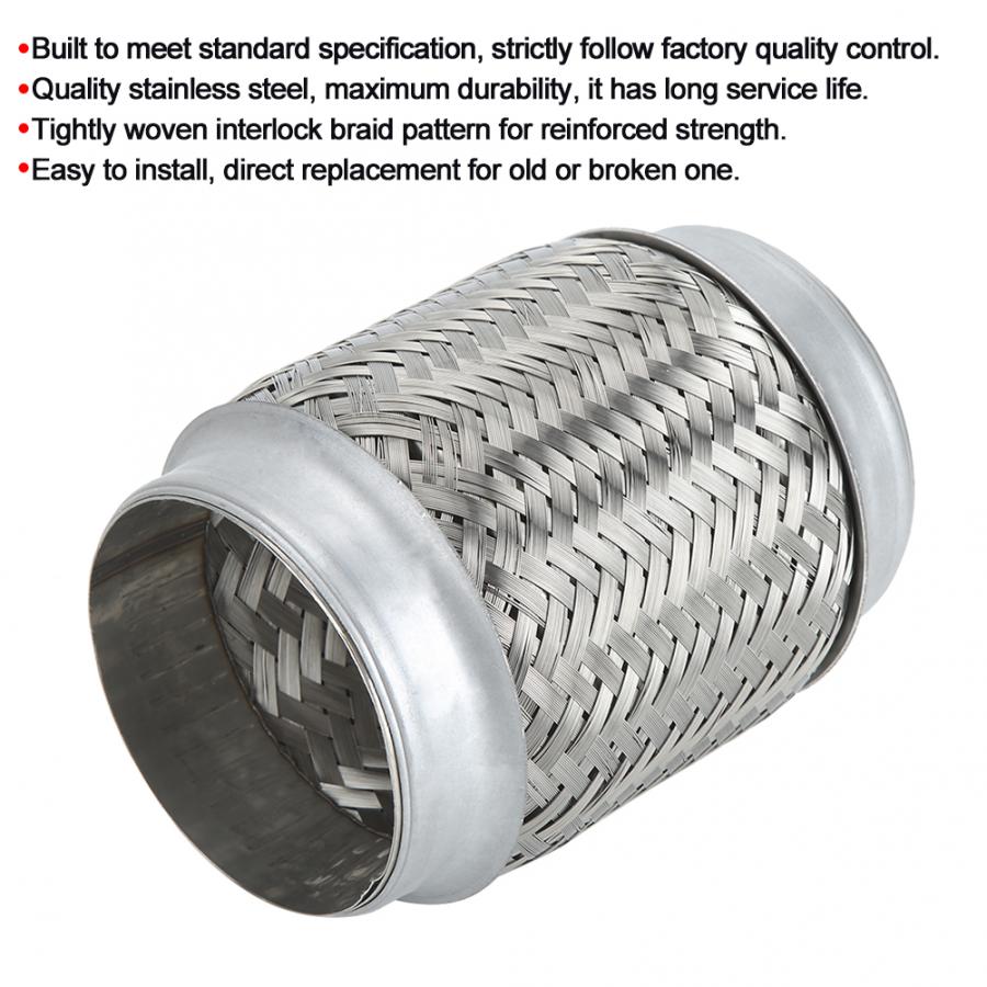 Exhaust Systems 3.5 x 6in Stainless Steel Flexible Exhaust Pipe Braided Internal Corrugated Tube