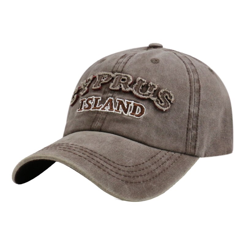 Revemor utendørs unisex sport bein gorras kypros øy bokstav pappa hattemaker vasket denim baseball caps til menn kvinner casquette