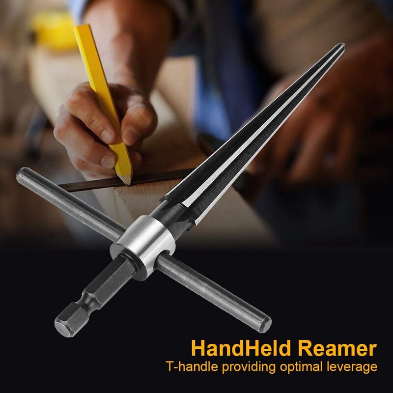 Taper Reamer 3-1m Hex Shank Reamer Fluted Hand Held Steel Bridge Pin Hole Chamfer Woodworking Cutting Tool Core Drill Bit Ream