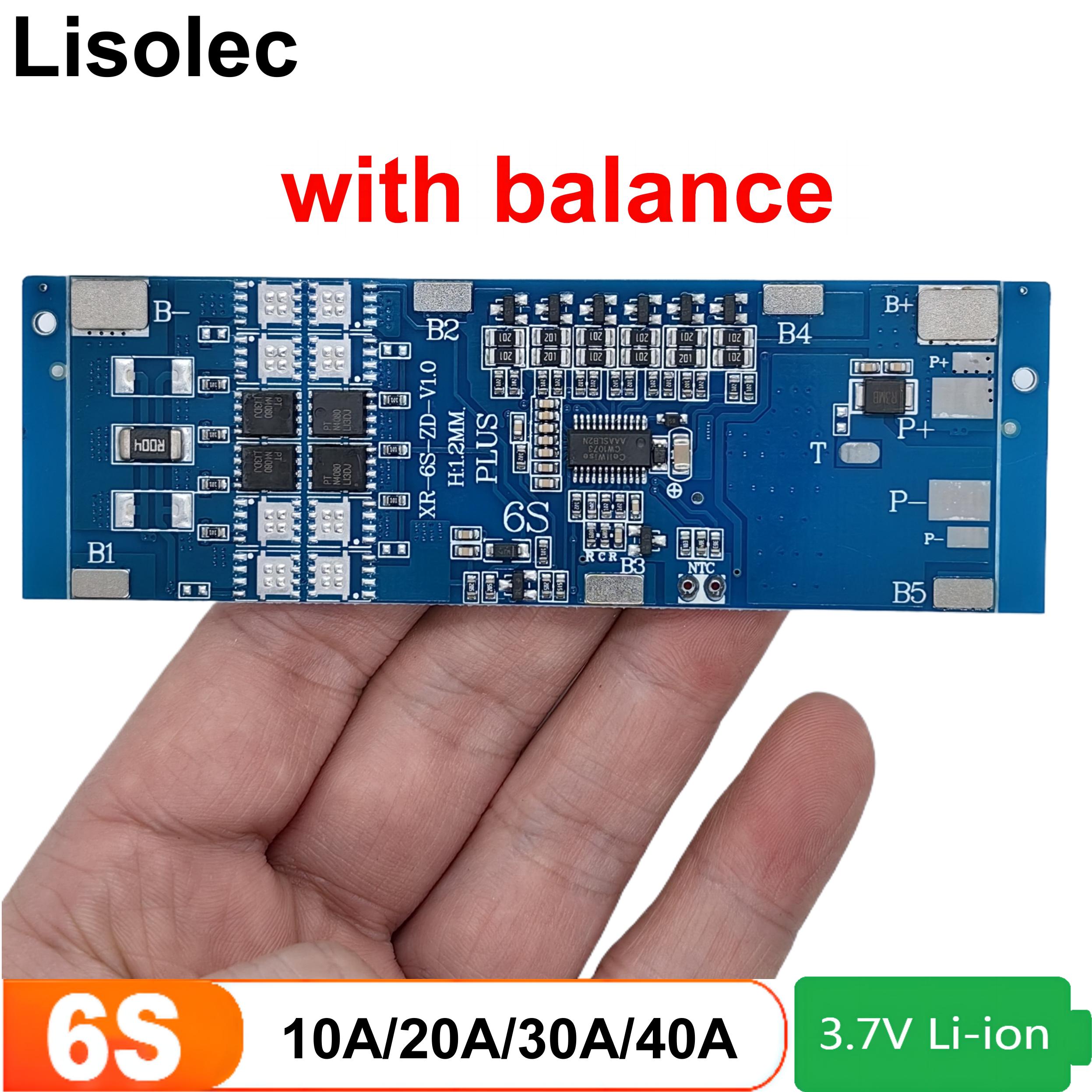 6S1P 6S2P 6S3P BMS 6S 24V 10A 20A 30A 40A Ladung Entladung Schutz Bord für 22,2V 25,2V 18650 21700 Li-Ion Batterie Pack