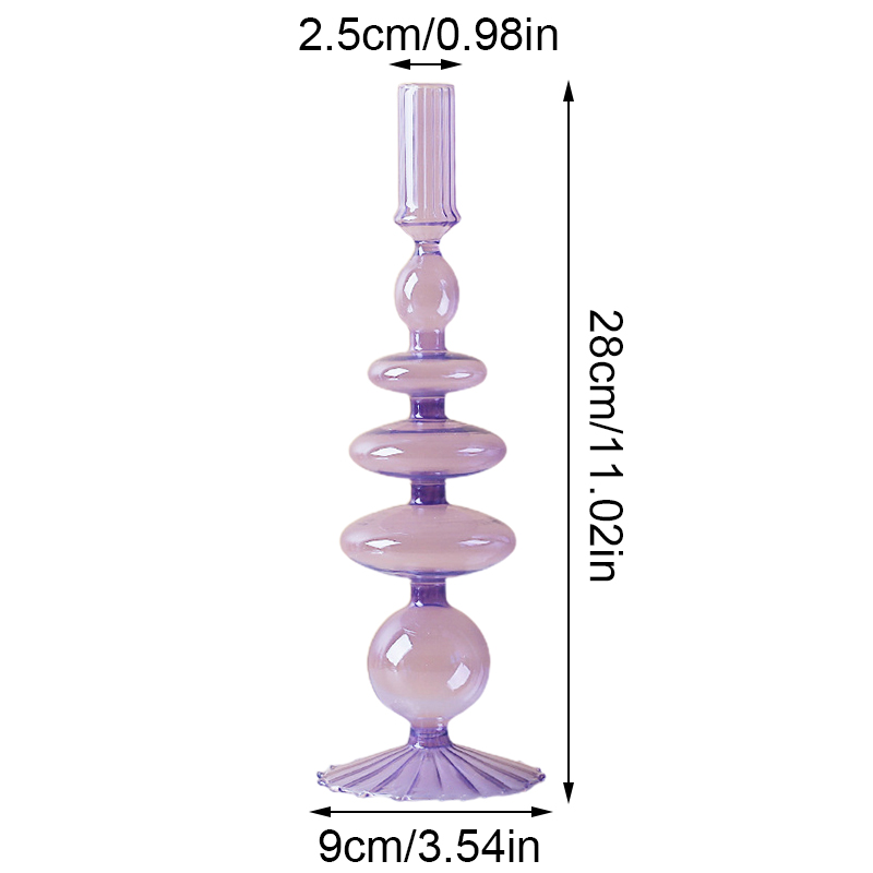 Portavelas de vidrio para sala de estar, candelabro romántico para el hogar, decoración de boda, cumpleaños, cena, de Navidad, Acc