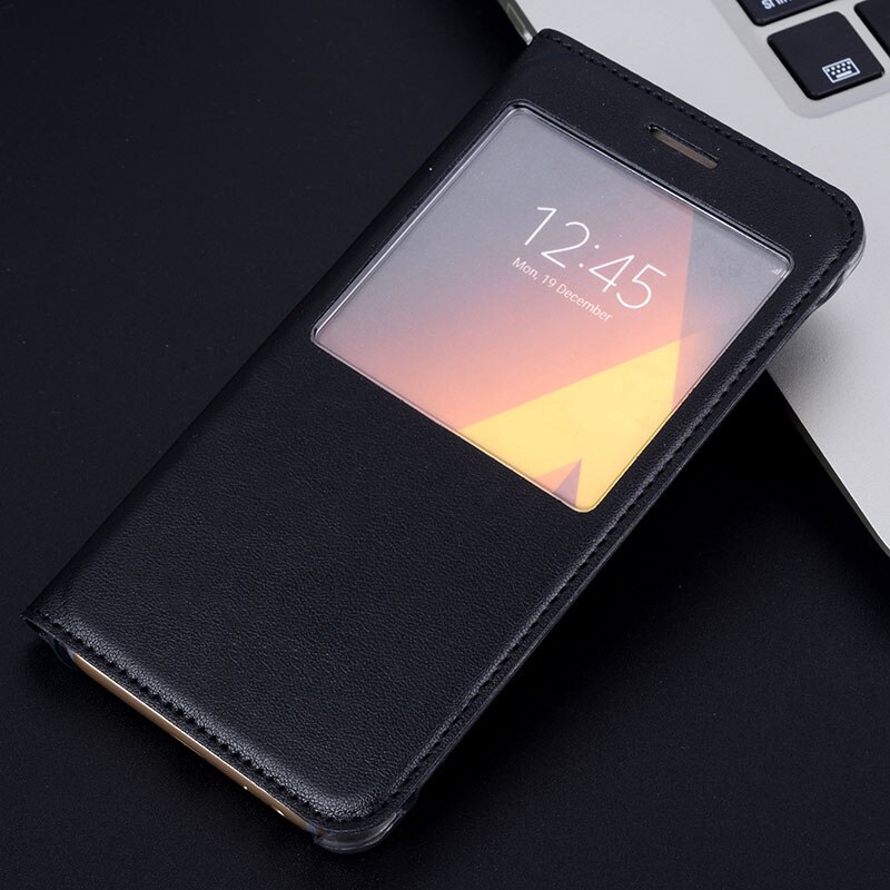 FDCWTS Flip Cover Leather Case For Samsung Galaxy A3 A310 A310F A3 A320F Phone Case Luxury View Shell Holster Sleeve: for A3 2016 / Black