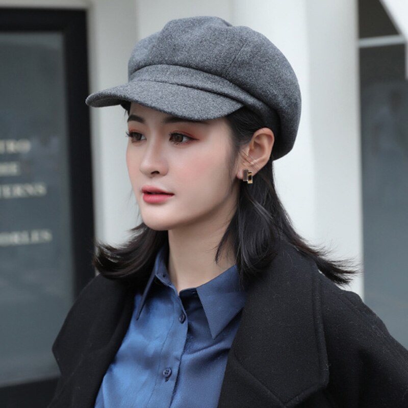 Winter Newsboy Caps Women Newsboy Gatsby Cap Octagonal Baker Peaked Beret Driving Hat Female Hats Painter Tour Cap Fast