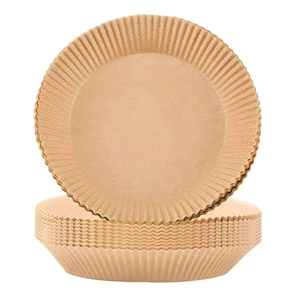 25/50/100pcs Friteuse à Air Jetable Papier Doublure Tapis Anti-Adhésif Papier Vapeur Tapis de Cuisson Cuisine AirFryer Outils Accessoires De Cuisson: 50PCS Natural color